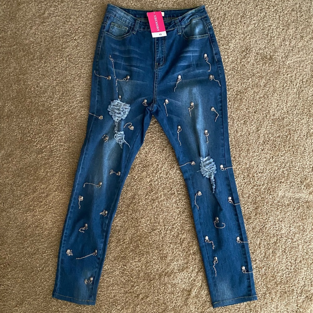Hot & Delicious Jeans with Chains Size L